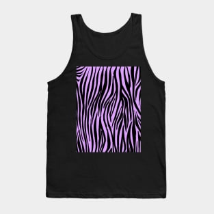 Zebra Stripes in Black and Lilac Purple Tank Top